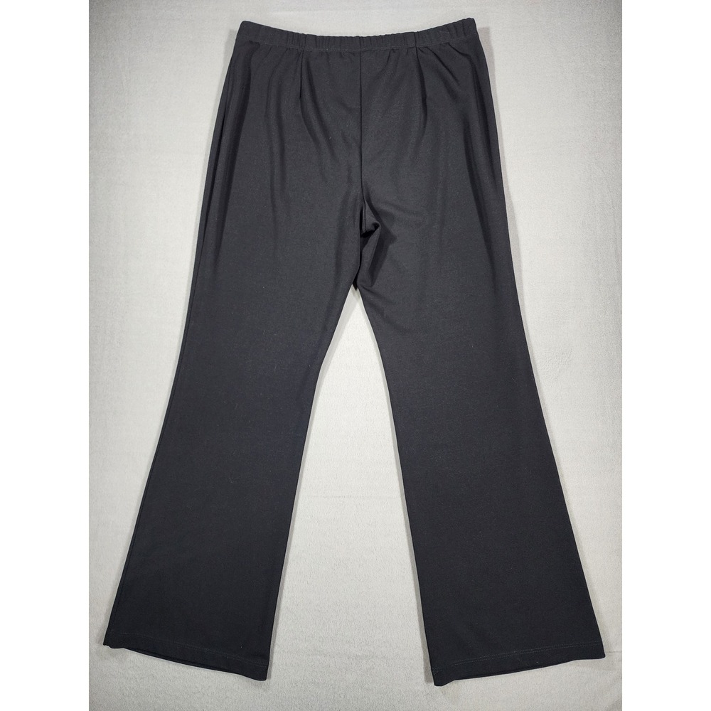 Susan Graver Black Large Pull on Dress Pant Bootcut Office Work Comfort Lounge
